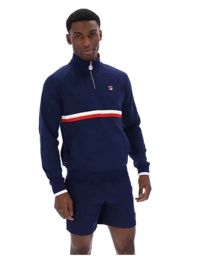 Fila Navy Rolando 1/4 Zip Neck Sweatshirt
