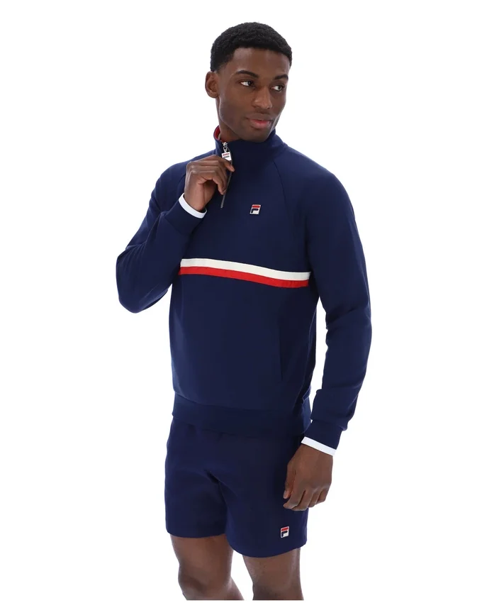 Fila Navy Rolando 1/4 Zip Neck Sweatshirt