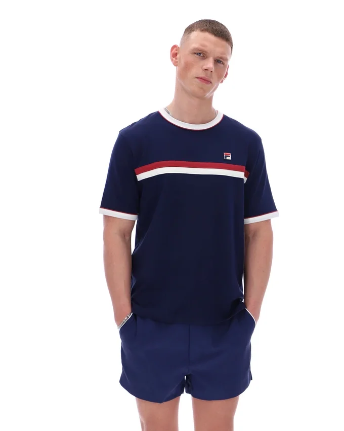 Fila Navy Rosario Tee with Terry Stripes