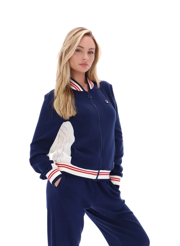Fila Navy Silvana Iconic Baseball Track Top