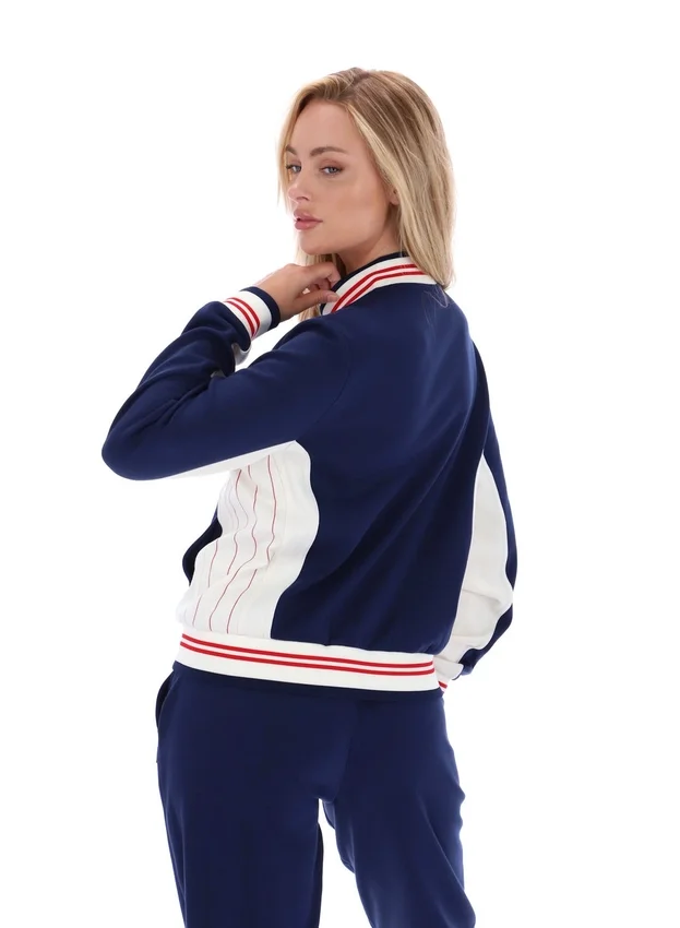 Fila Navy Silvana Iconic Baseball Track Top