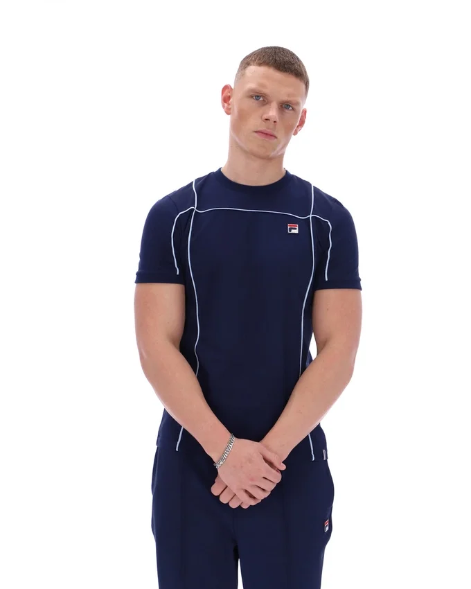 Fila Navy Terri T-Shirt with Contrast Piping