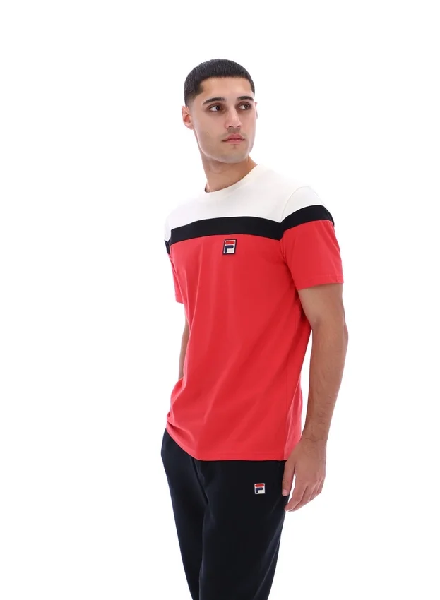 Fila Red Aiden Cut and Sew T-Shirt