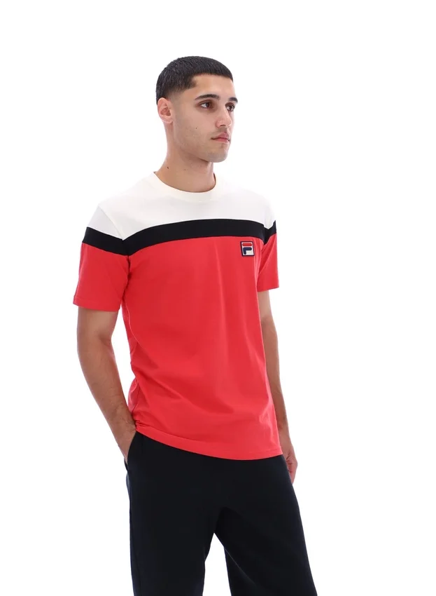Fila Red Aiden Cut and Sew T-Shirt