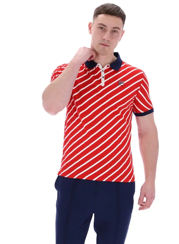 Fila Red Jaye Diagonal Stripe Polo