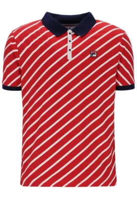 Fila Red Jaye Diagonal Stripe Polo