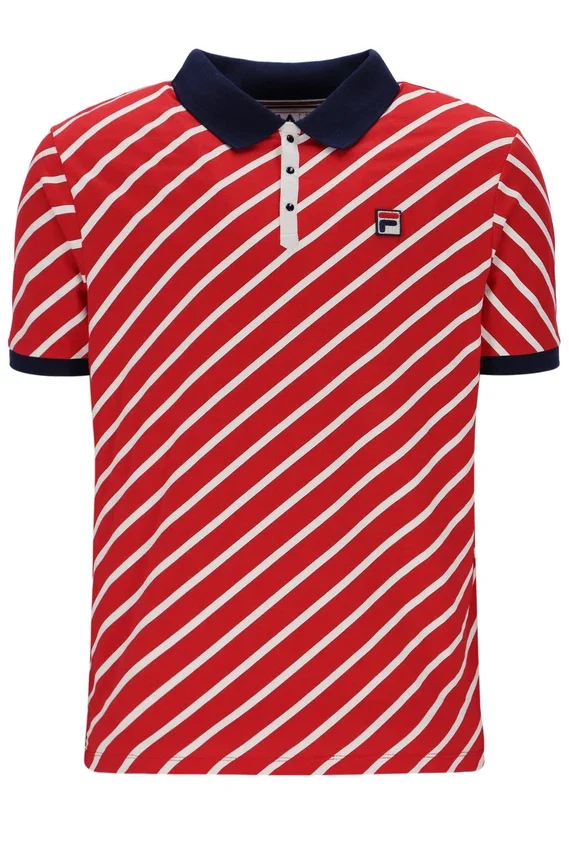 Fila Red Jaye Diagonal Stripe Polo