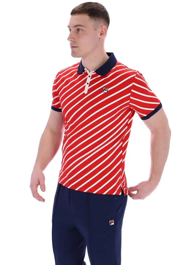 Fila Red Jaye Diagonal Stripe Polo