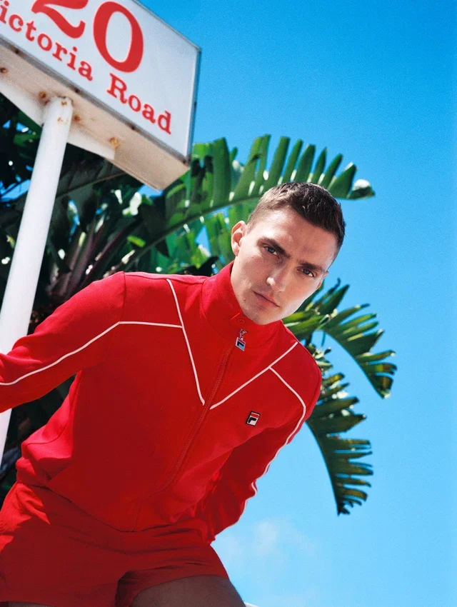 Fila Red Noble Archive Piping Track Top