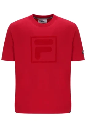 Fila Red Pepe Tee with Flock Logo