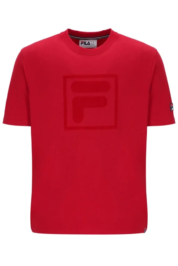 Fila Red Pepe Tee with Flock Logo