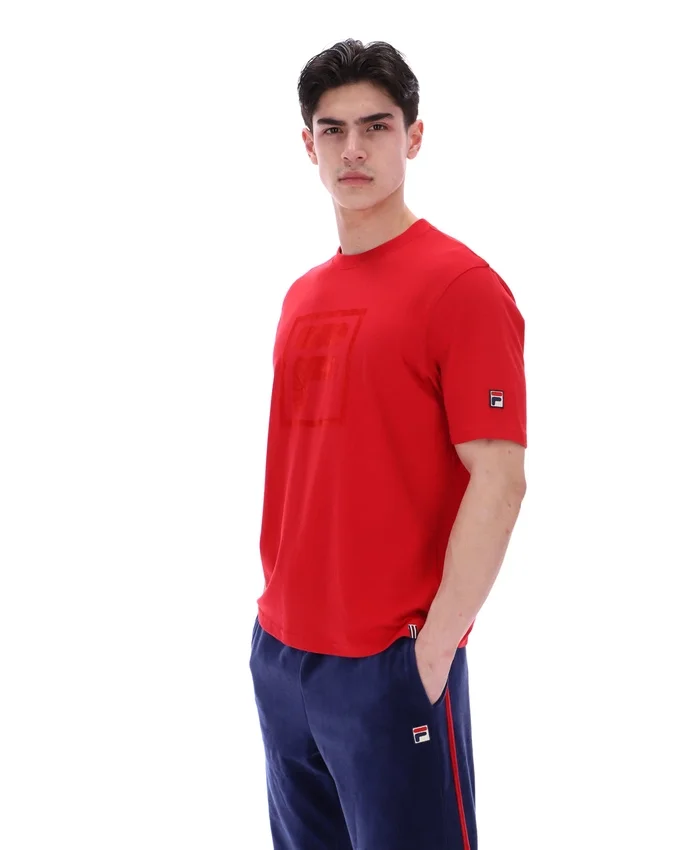Fila Red Pepe Tee with Flock Logo