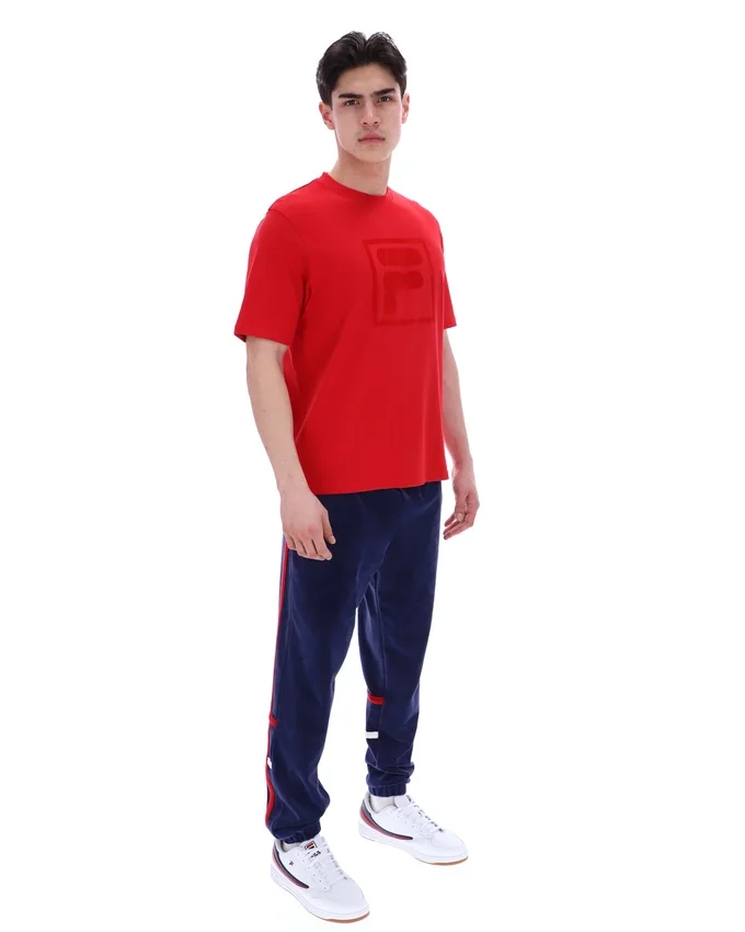 Fila Red Pepe Tee with Flock Logo