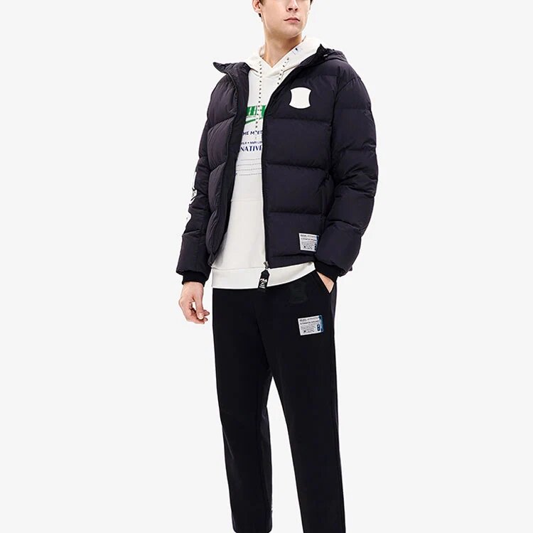 FILA x MIHARA YASUHIRO Collaborative Oversized Hooded Down Jacket "Black White Blue"