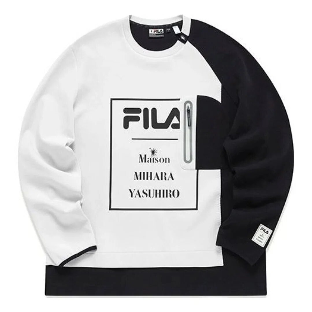 FILA x Mihara Yasuhiro Lettrer Printed Sweater "White Black"