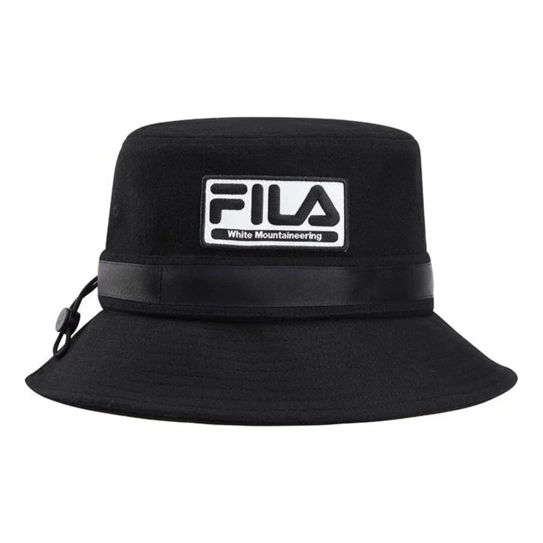 FILA x White Mountaineering Logo Casual Bucket Hat "Black White"