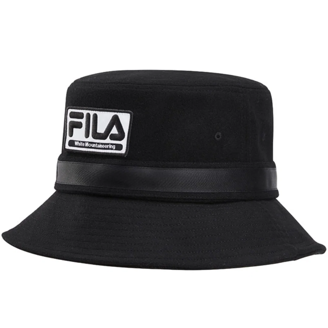 FILA x White Mountaineering Logo Casual Bucket Hat "Black White"