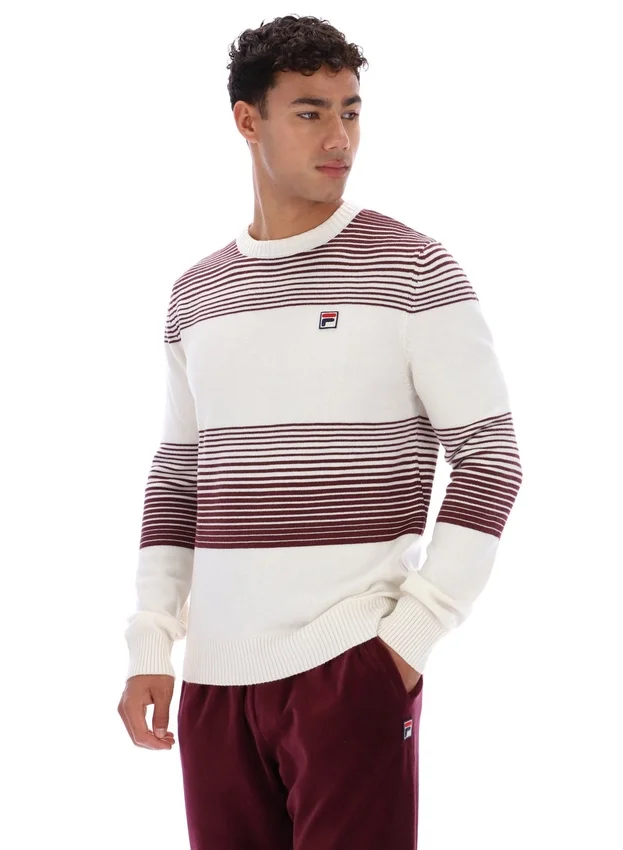 Gardenia Connor Striped Knit Crew Neck