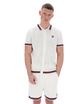 Gardenia Domenico Crochet Knitted Shirt with Contrast Tipping