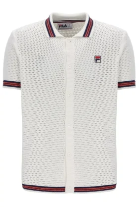 Gardenia Domenico Crochet Knitted Shirt with Contrast Tipping