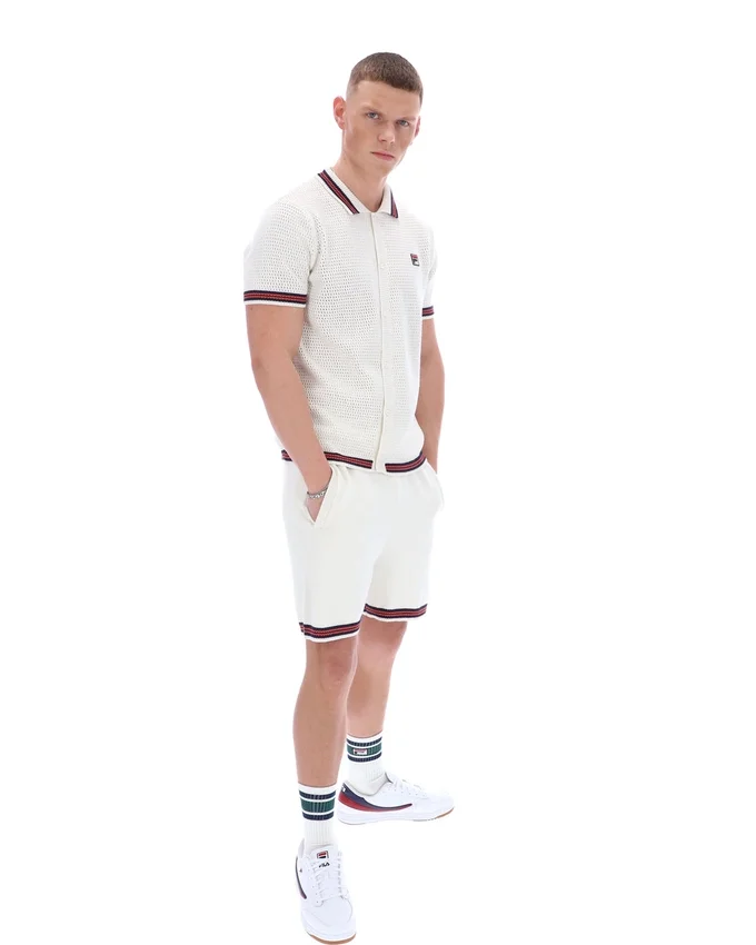 Gardenia Domenico Crochet Knitted Shirt with Contrast Tipping