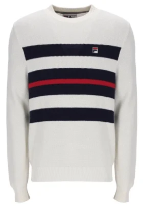 Gardenia Giuseppe Mesh Stripe Knitted Crew Neck