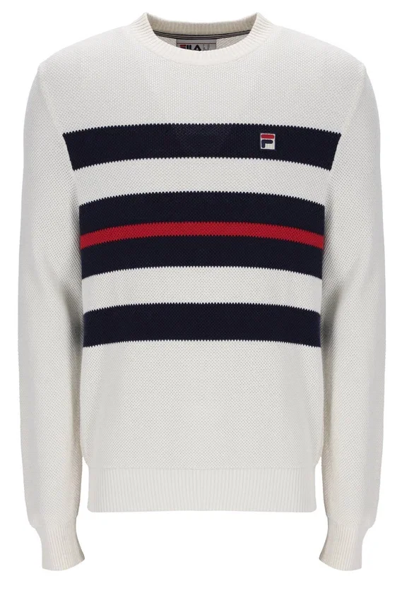 Gardenia Giuseppe Mesh Stripe Knitted Crew Neck