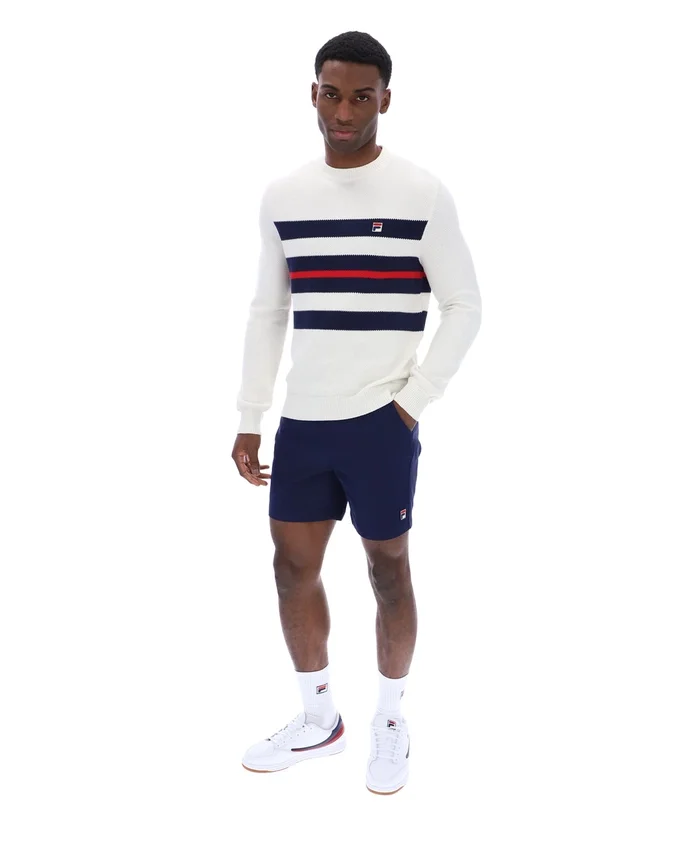 Gardenia Giuseppe Mesh Stripe Knitted Crew Neck