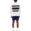 Gardenia Giuseppe Mesh Stripe Knitted Crew Neck