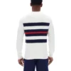 Gardenia Giuseppe Mesh Stripe Knitted Crew Neck