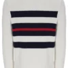 Gardenia Giuseppe Mesh Stripe Knitted Crew Neck