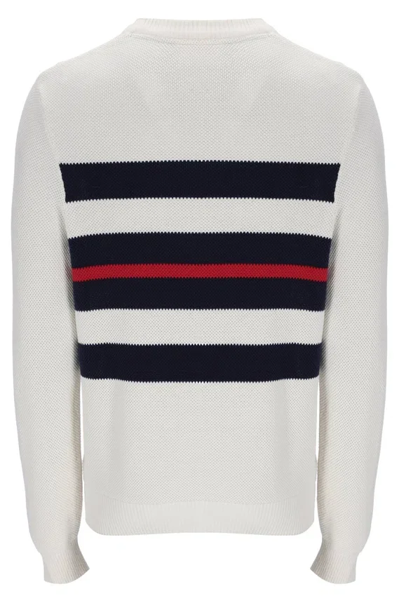 Gardenia Giuseppe Mesh Stripe Knitted Crew Neck