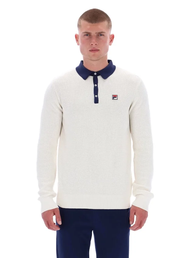 Gardenia Nowell Waffle Knit Long Sleeve Polo