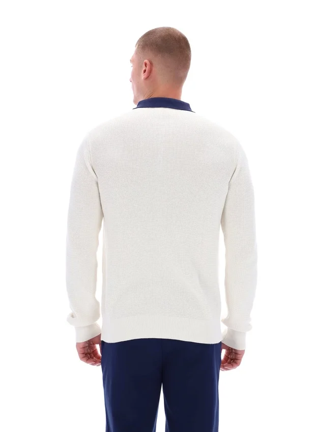 Gardenia Nowell Waffle Knit Long Sleeve Polo