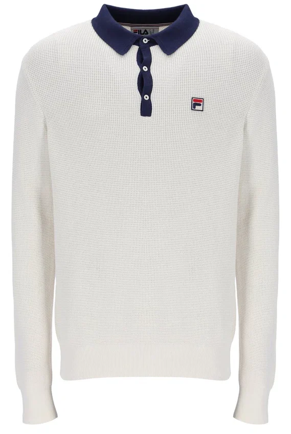 Gardenia Nowell Waffle Knit Long Sleeve Polo