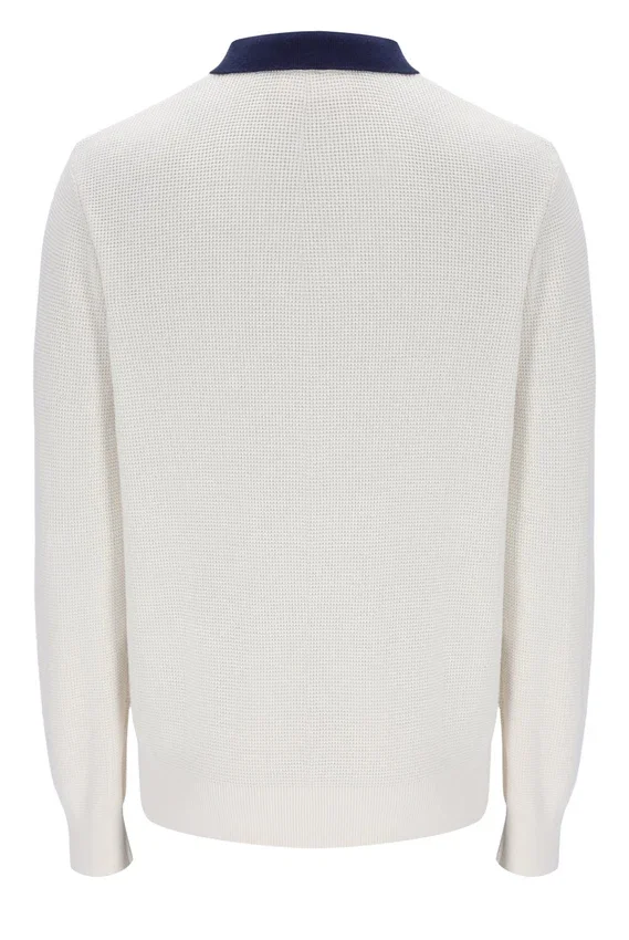 Gardenia Nowell Waffle Knit Long Sleeve Polo