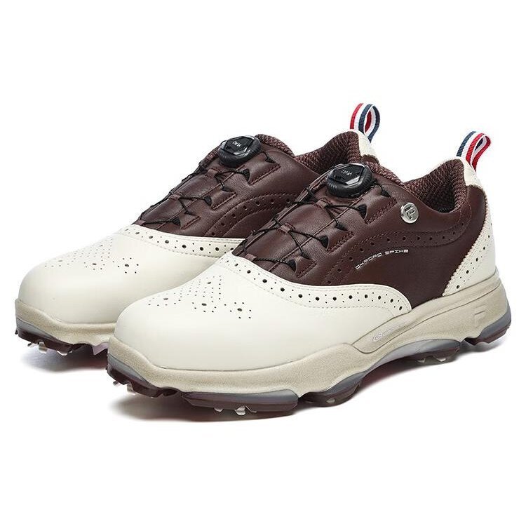 Golf Oxford Spike Sneakers "White Brown"