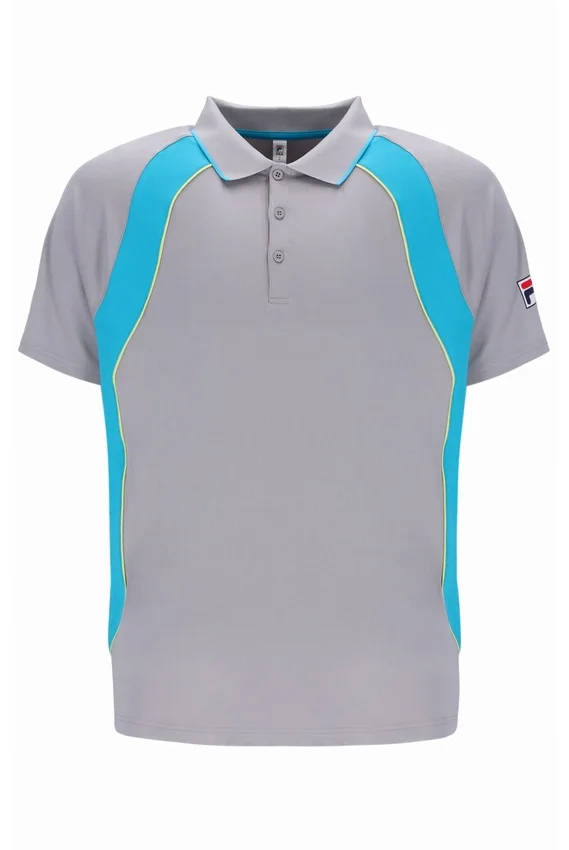 Grey Backspin Tennis Short Sleeve Polo