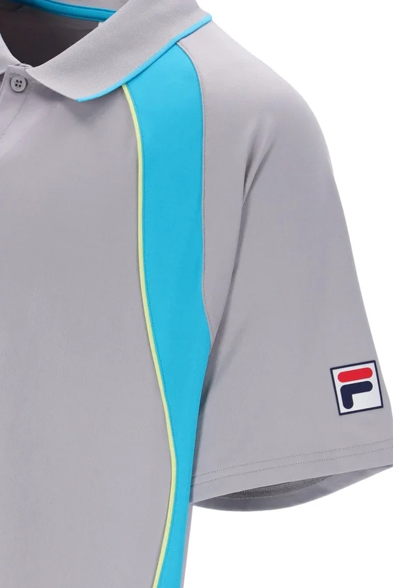 Grey Backspin Tennis Short Sleeve Polo