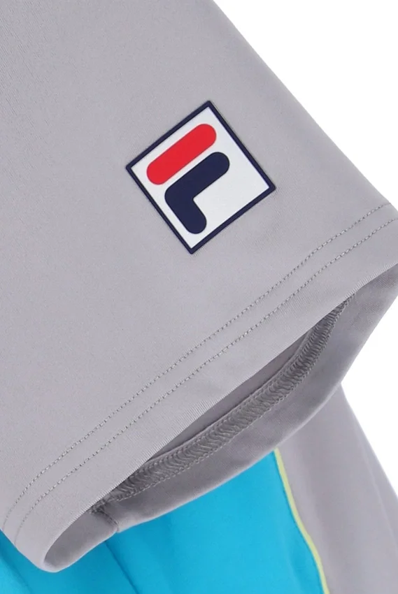 Grey Backspin Tennis Short Sleeve Polo