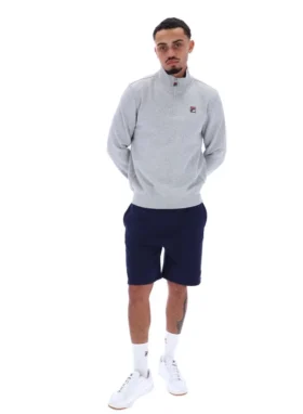 Grey Marl Ramy F-Box 1/4 Zip With Yarn Dye Cuff
