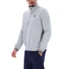 Grey Marl Ramy F-Box 1/4 Zip With Yarn Dye Cuff