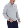 Grey Marl Ramy F-Box 1/4 Zip With Yarn Dye Cuff