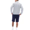 Grey Marl Ramy F-Box 1/4 Zip With Yarn Dye Cuff