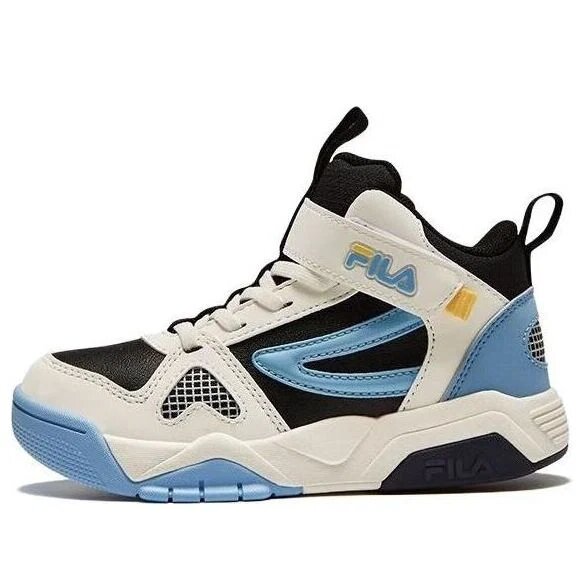 High-Top Skate Shoes "White Black Blue"