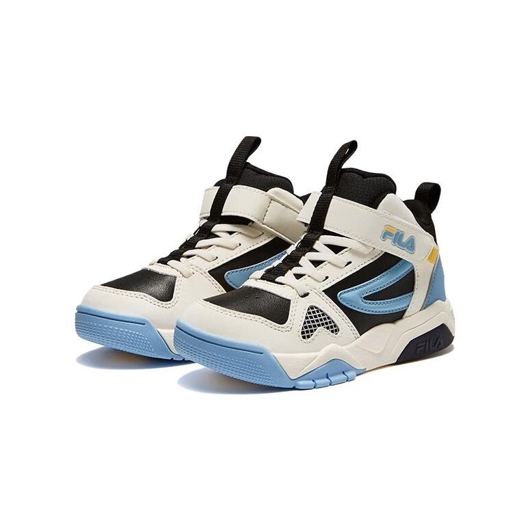 High-Top Skate Shoes "White Black Blue"