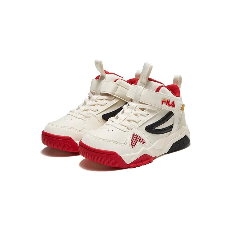 High-Top Skate Shoes "White Black Red"