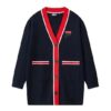 Knitted Coat "Navy Red"
