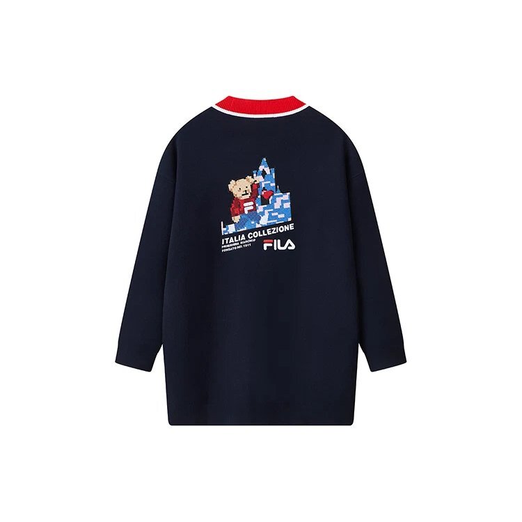 Knitted Coat "Navy Red"