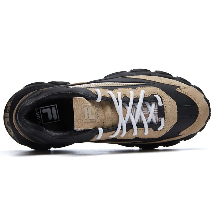 Lanvin x FILA Low-Top Running Shoes Black/Yellow